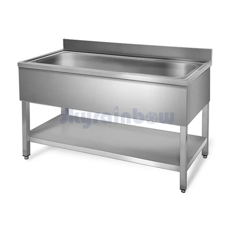Plonge en inox - 1 Bac sans égouttoir, 1000 x 700 x 850 mm - Skyrainbow THSTR107BM1
