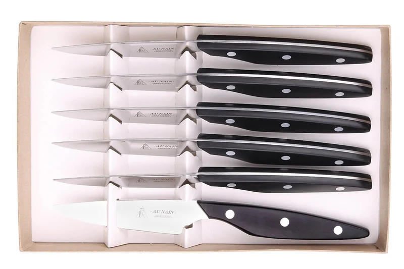 Coffret 6 couteaux de table Au Nain Brasserie microdentés