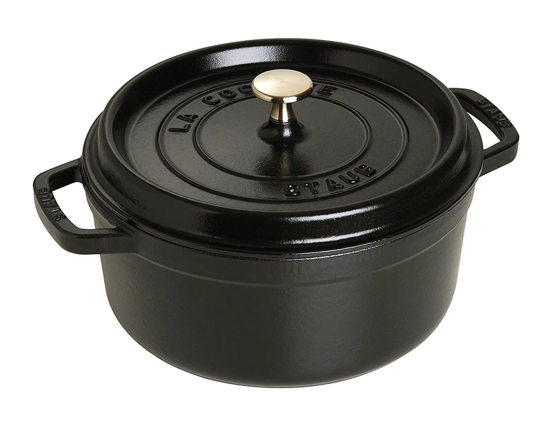 Cocotte ronde en fonte émaillée STAUB noir mat