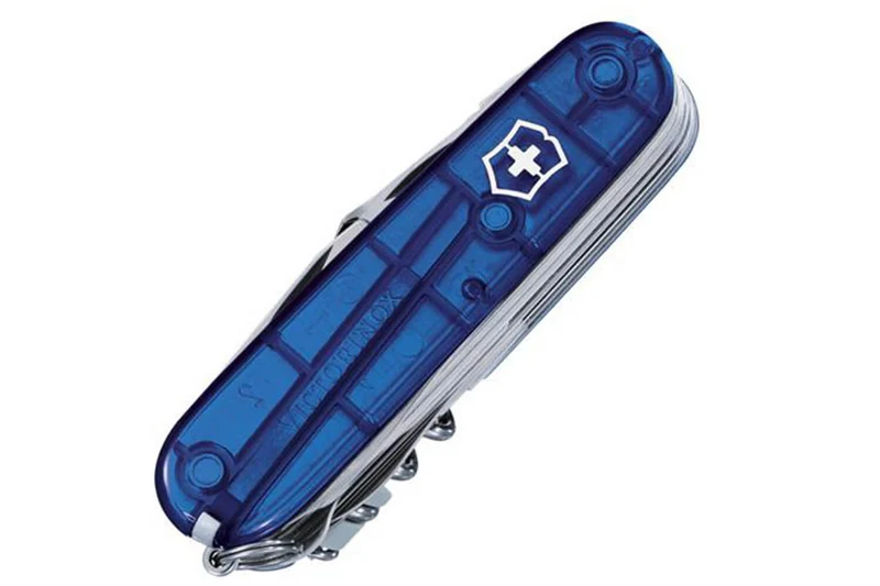 Couteau suisse Victorinox Swisschamp bleu translucide 91mm 33 fonctions