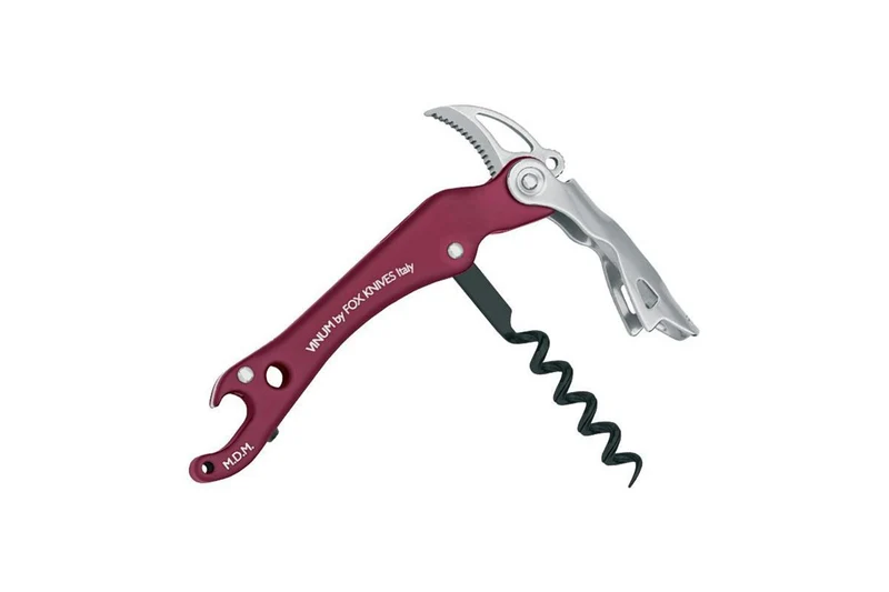 Tire bouchon VINUM Fox Knives 12cm alu anodisé bordeaux