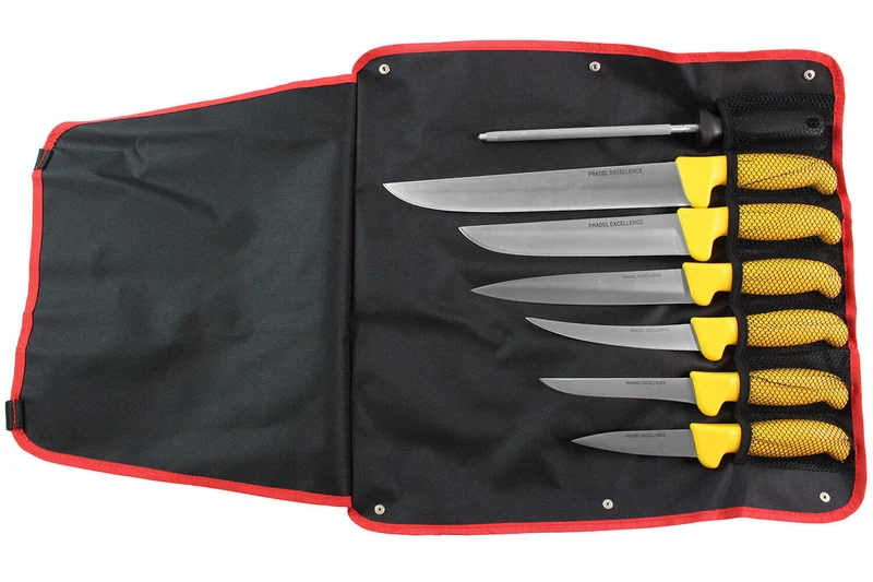 Trousse 6 couteaux de boucher + 1 fusil Pradel Excellence