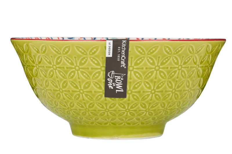Bol en grès émaillé KitchenCraft motif géométrique vert