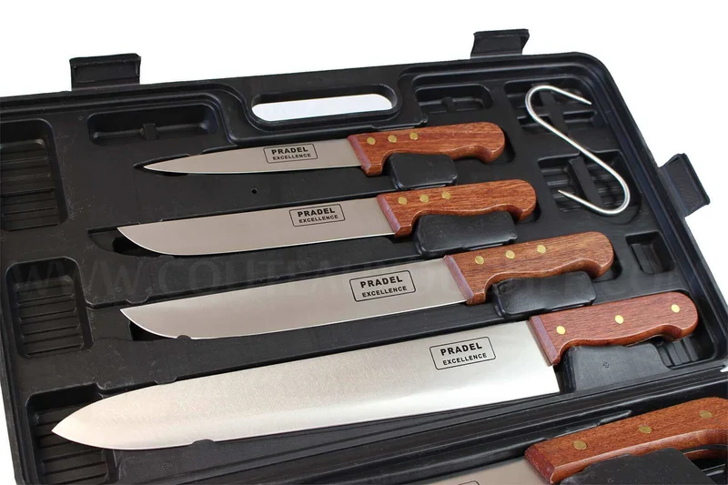 Malette de 8 couteaux et accessoires pour bouchers et chasseurs Pradel Excellence