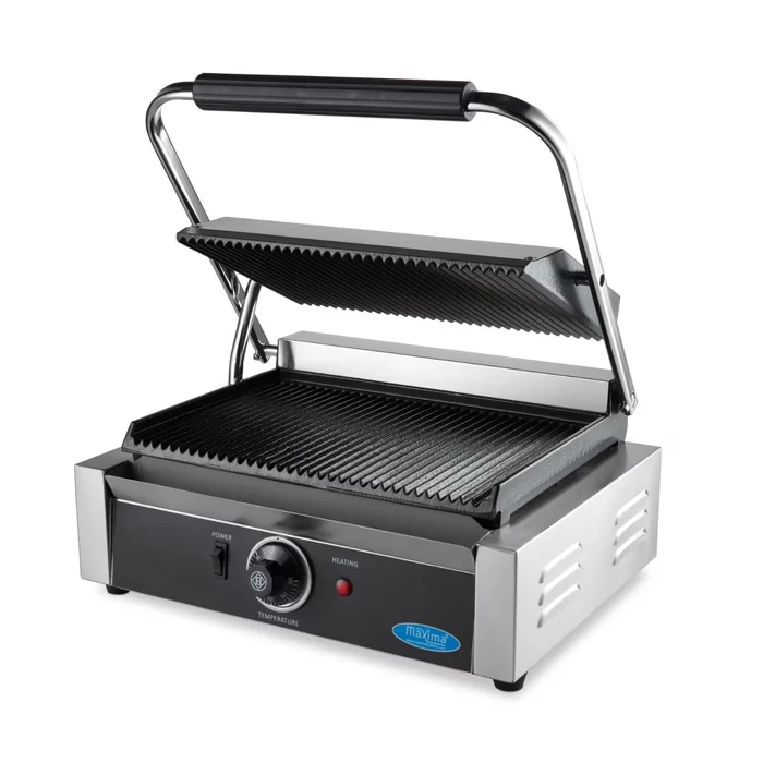 Grill Contact Professionnel - Plaque Simple Rainurée - 335 mm