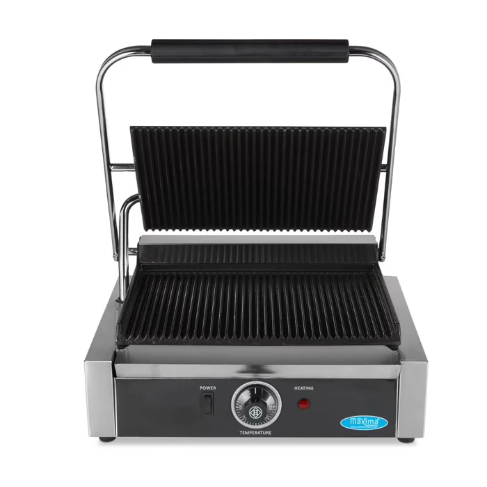 Grill Contact Professionnel - Plaque Simple Rainurée - 335 mm