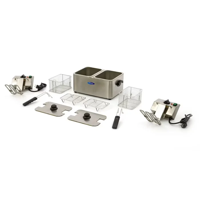 Friteuse - 2 x 4 L - 2 paniers - jusqu'à 2 kg de frites