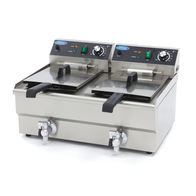Friteuse électrique double - 2 x 13L avec robinet