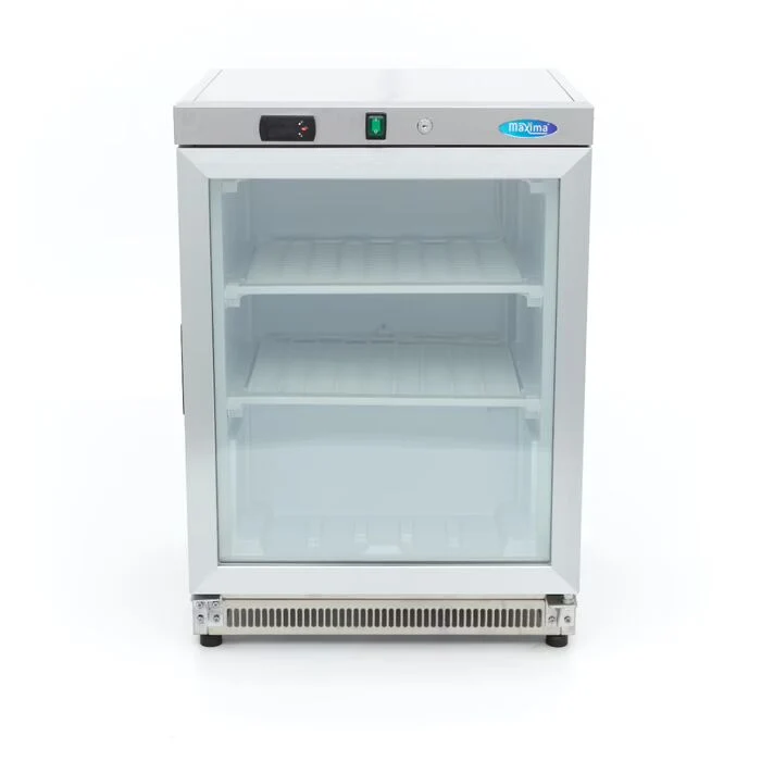 Armoire négative - 200 L - acier inoxydable - avec porte en verre