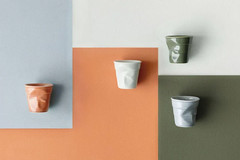 Tasse Revol Espresso Froissé 8cl en porcelaine Terre de Sienne