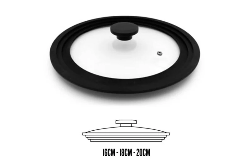 Couvercle universel Beka en verre avec bord silicone