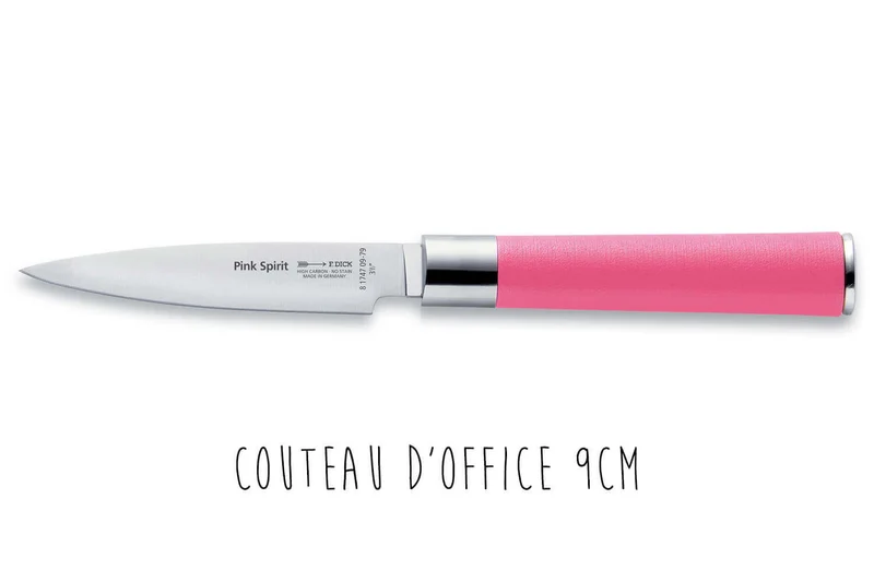 Set 2 couteaux Dick Pink Spirit office + santoku manche rose