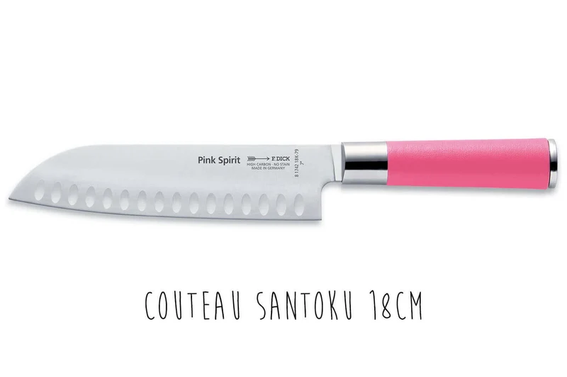 Set 2 couteaux Dick Pink Spirit office + santoku manche rose