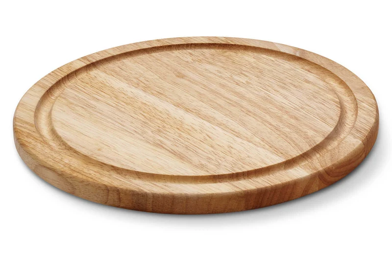 Planche à steak ronde Continenta avec rigole en bois d'hévéa
