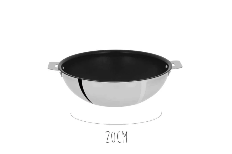 Wok antiadhérent Cristel Casteline Amovible Exceliss en inox