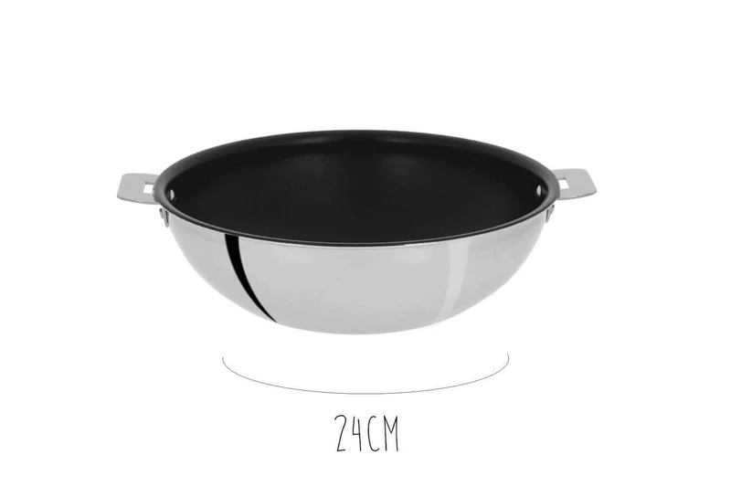 Wok antiadhérent Cristel Casteline Amovible Exceliss en inox
