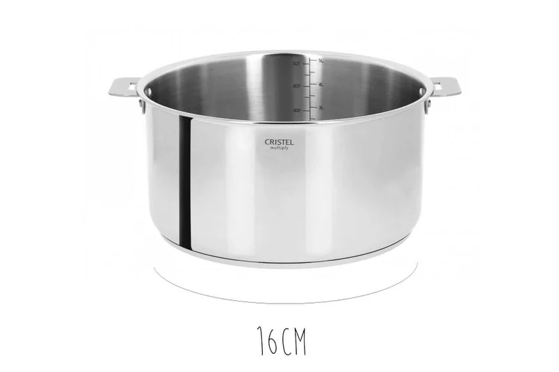 Set de 3 casseroles Cristel Casteline Amovible en inox 16 à 20cm - Poignée Zenith incluse