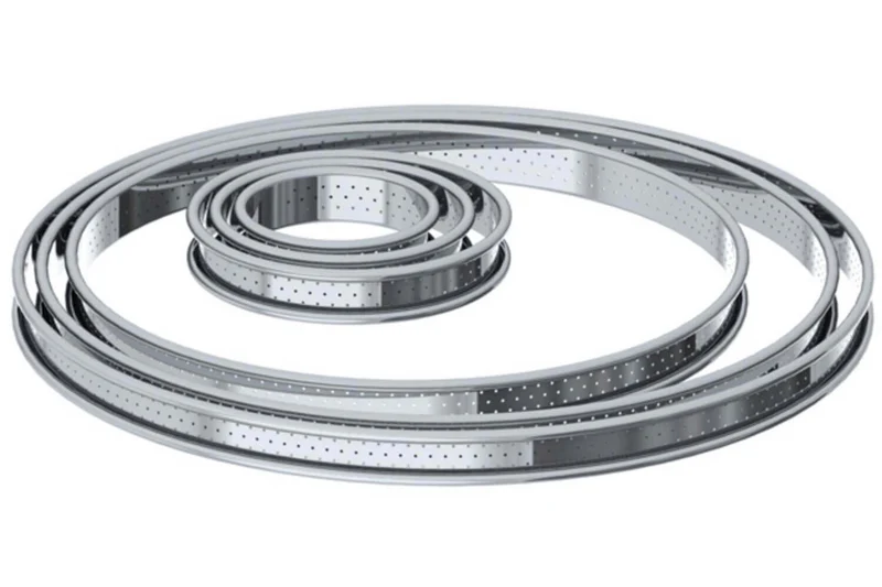 Cercle à tarte perforé rond De Buyer en inox