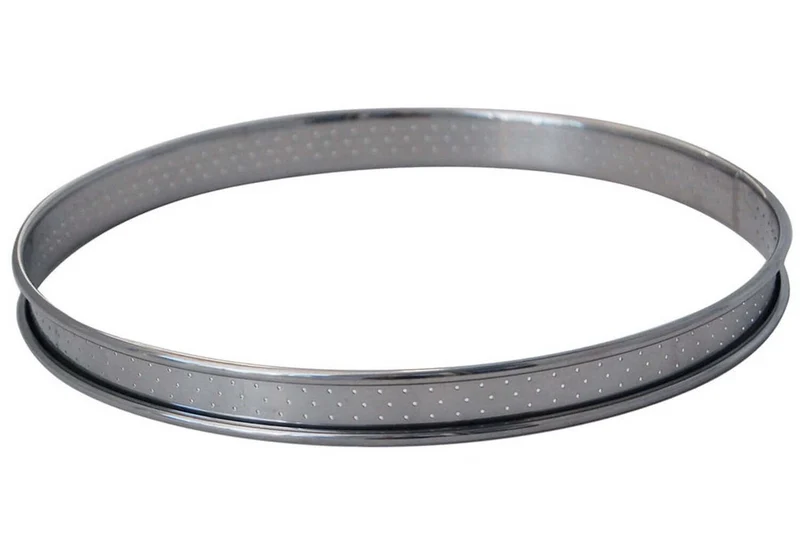 Cercle à tarte perforé rond De Buyer en inox