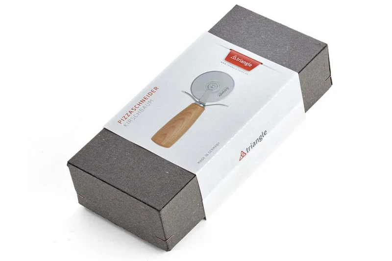 Roulette à pizza Triangle manche bois + coffret