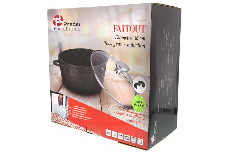 Faitout en fonte Pradel Excellence Premium 36cm façon pierre tous feux/ induction